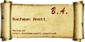 Bachman Anett névjegykártya